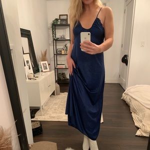 Vintage Royal Blue Silk Dress